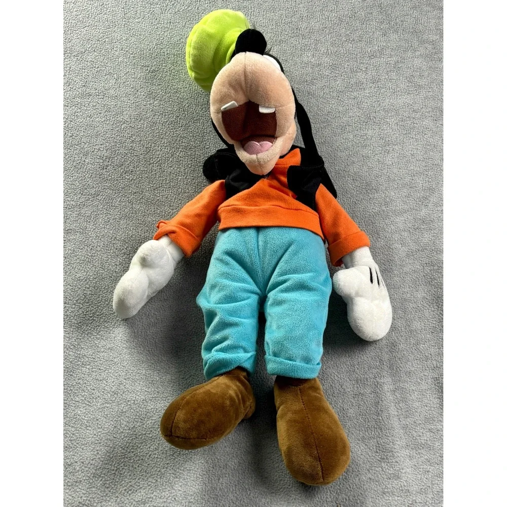 Disney Goofy Plush Stuffed Animal 21 Inch Classic Orange Sweater Blue Pants Hat